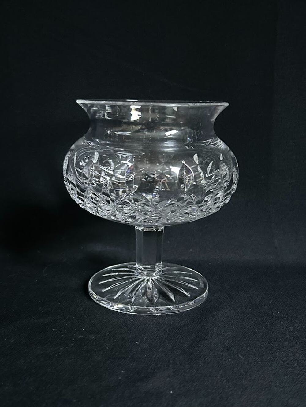 Waterford Crystal Lismore Footed Votive Candle Holder Hurricane Stemmed 5"